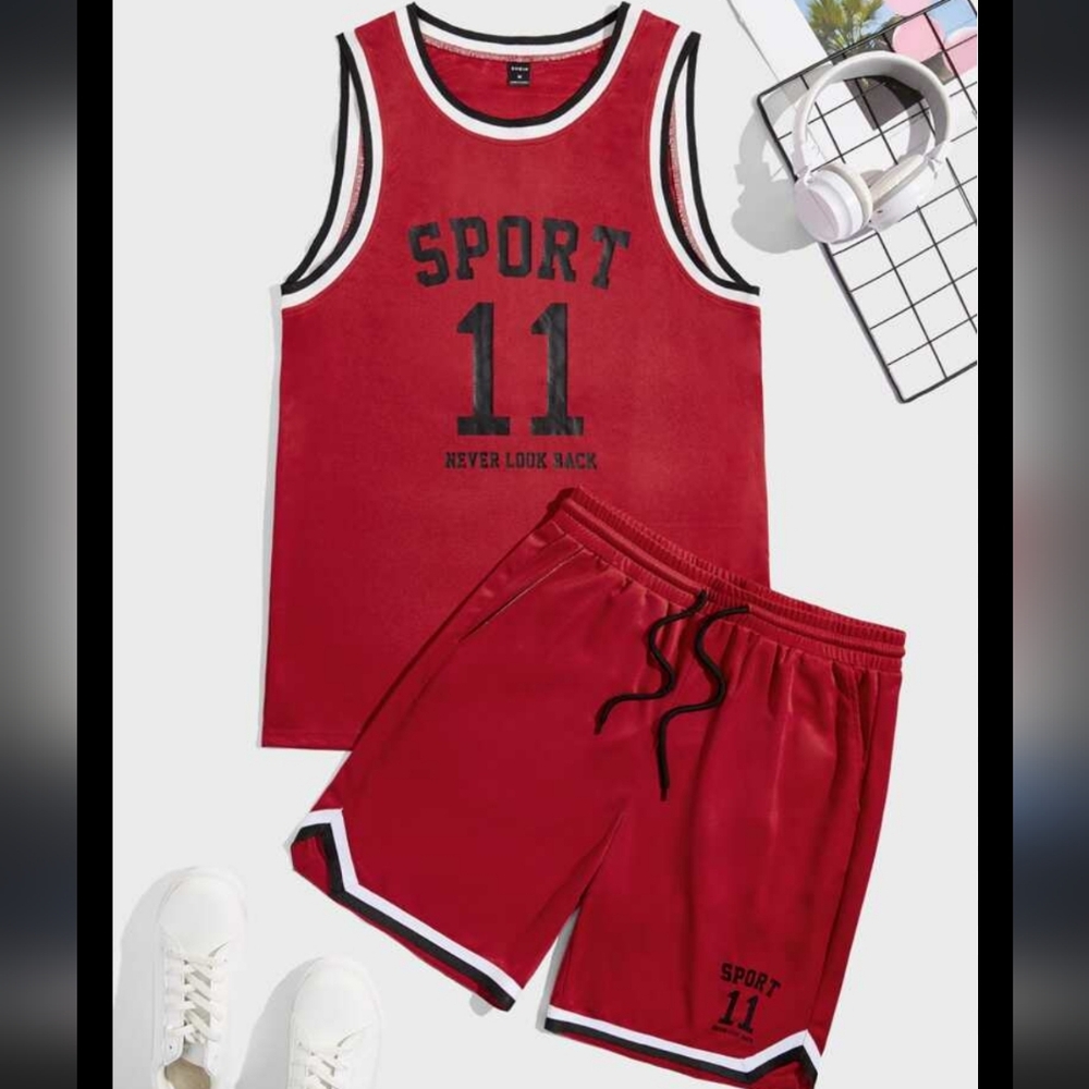 Brand new, Basket ball jersey and shorts set small red
